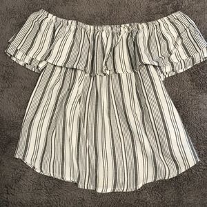 Striped off the shoulder top